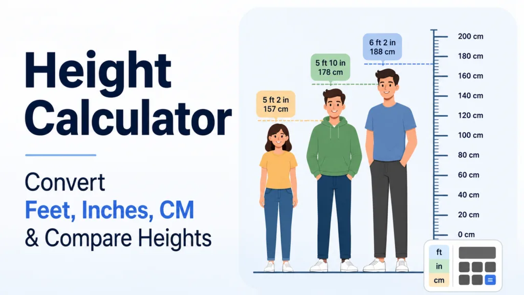 Height Calculator – Convert Feet, Inches, CM &amp; Compare Heights