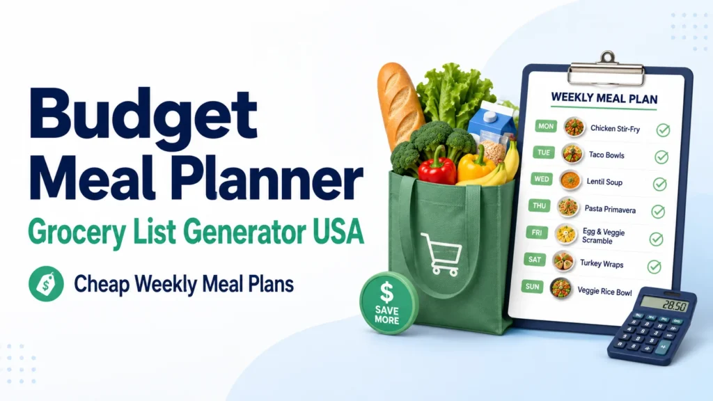 Budget Meal Planner + Grocery List Generator USA | Cheap Weekly Meal Plans