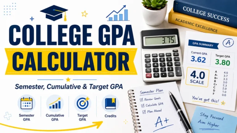 College GPA Calculator – Semester, Cumulative &amp; Target GPA