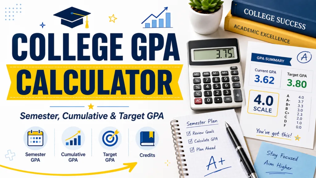College GPA Calculator – Semester, Cumulative &amp; Target GPA