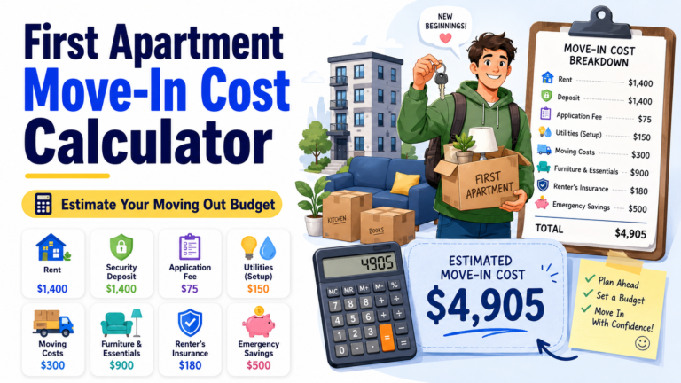 First Apartment Move-In Cost Calculator – Estimate Your Moving Out Budget