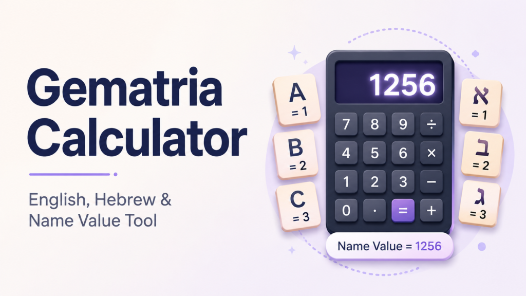Gematria Calculator – English, Hebrew &amp; Name Gematria Value Tool