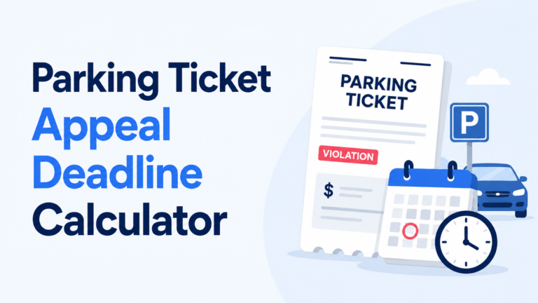 Parking Ticket Appeal Deadline Calculator USA | Estimate Ticket Deadlines