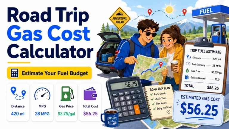 Road Trip Gas Cost Calculator USA – Estimate Fuel Cost & Gas Money