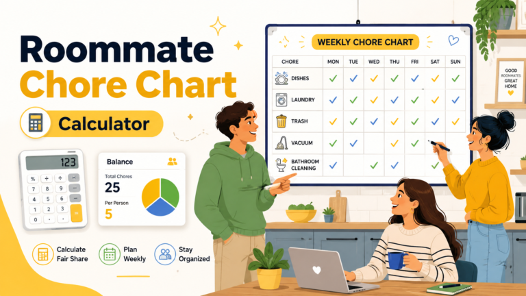 Roommate Chore Split Generator – Free Weekly Chore Chart for Roommates
