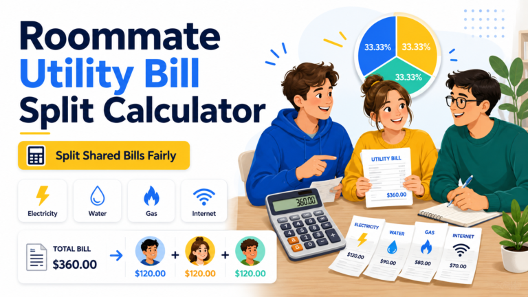 Roommate Utility Bill Split Calculator USA – Split Rent & Shared Bills