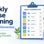 Weekly House Cleaning Schedule Generator | Free Printable Cleaning Checklist