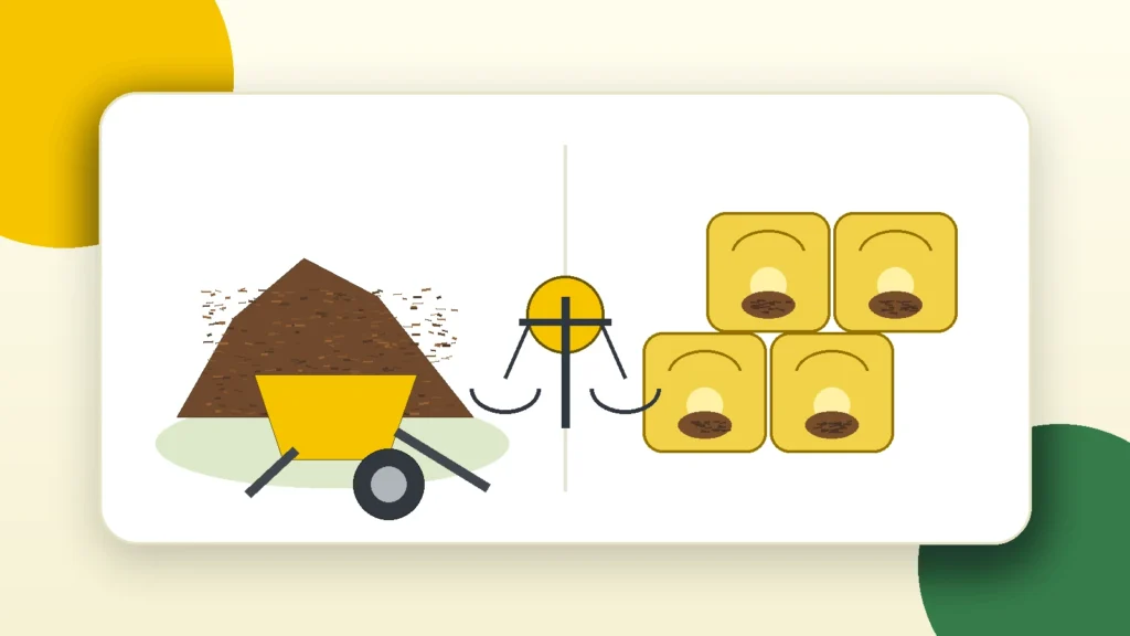 Comparing bulk mulch with bags of mulch