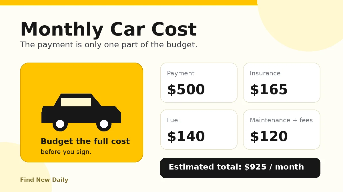 Monthly car ownership cost breakdown for Can I Afford This Car Calculator – Car Payment & Monthly Cost Estimator