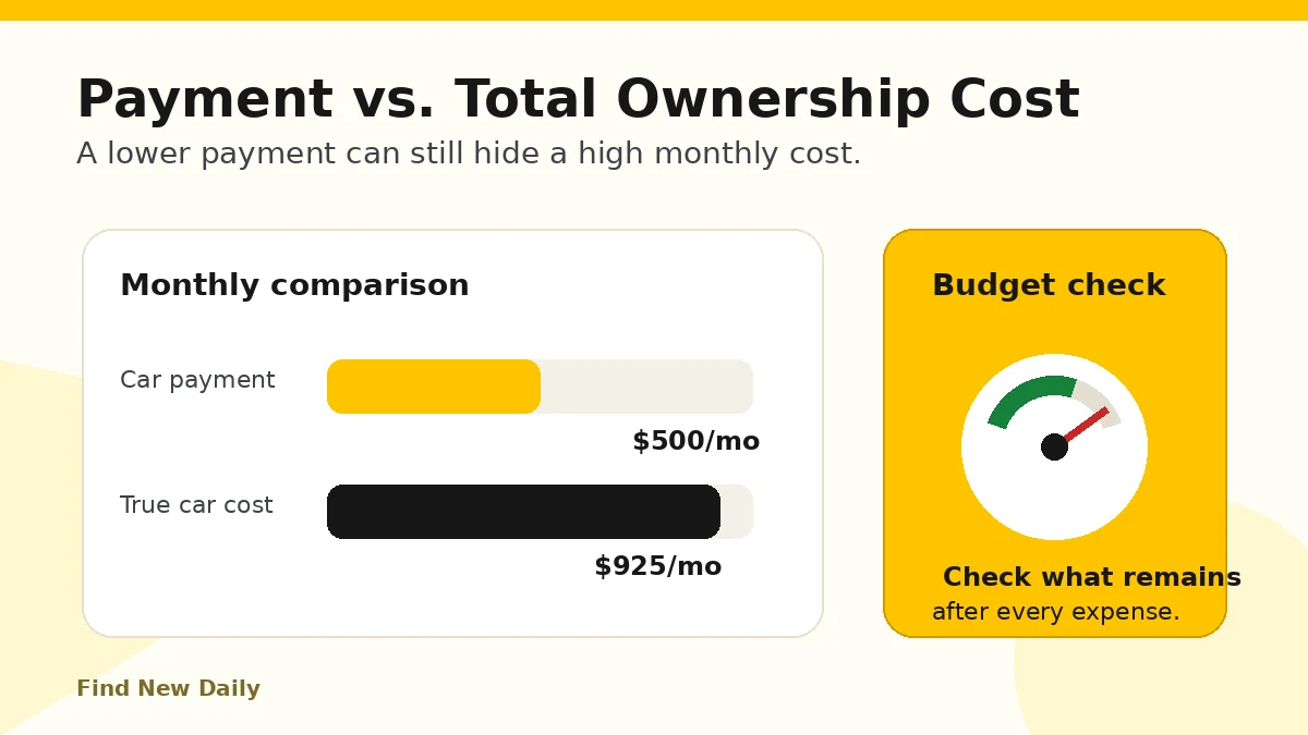 Car payment compared with total ownership cost