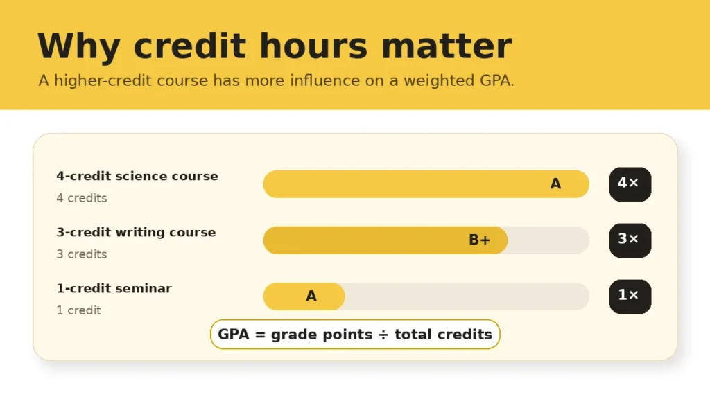 Credit hours and weighted GPA visual guide