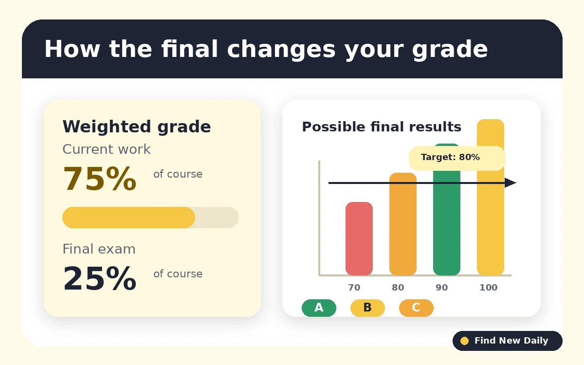 Weighted final grade breakdown illustration