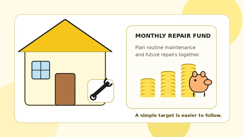Homeowner planning a monthly home maintenance and repair budget