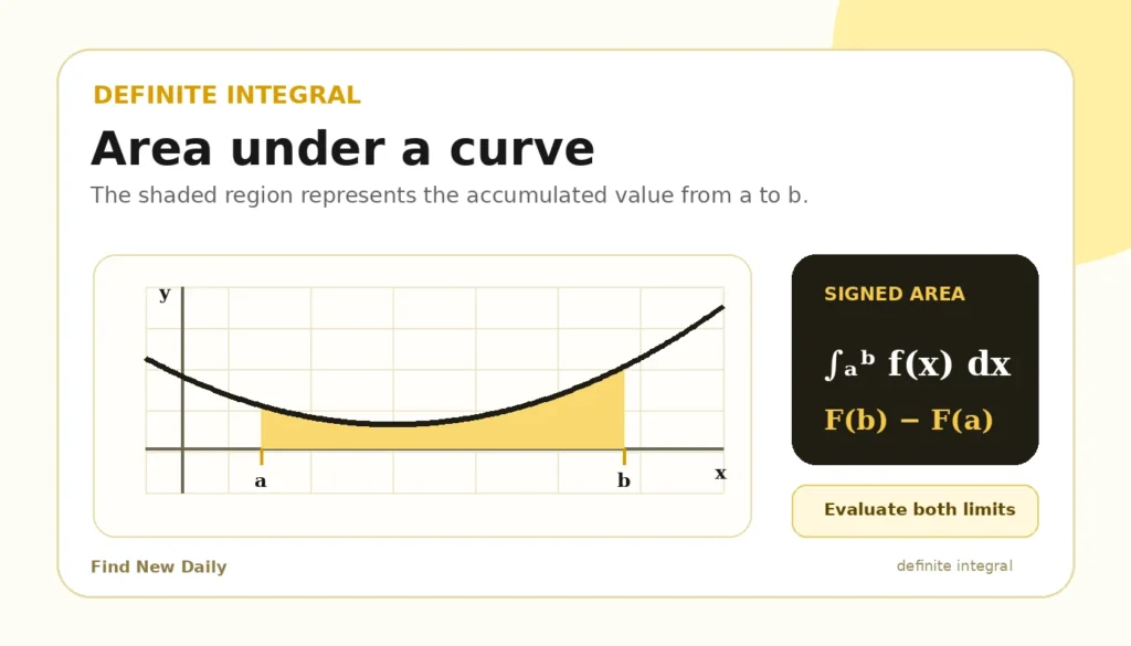 Definite integral area under a curve illustration