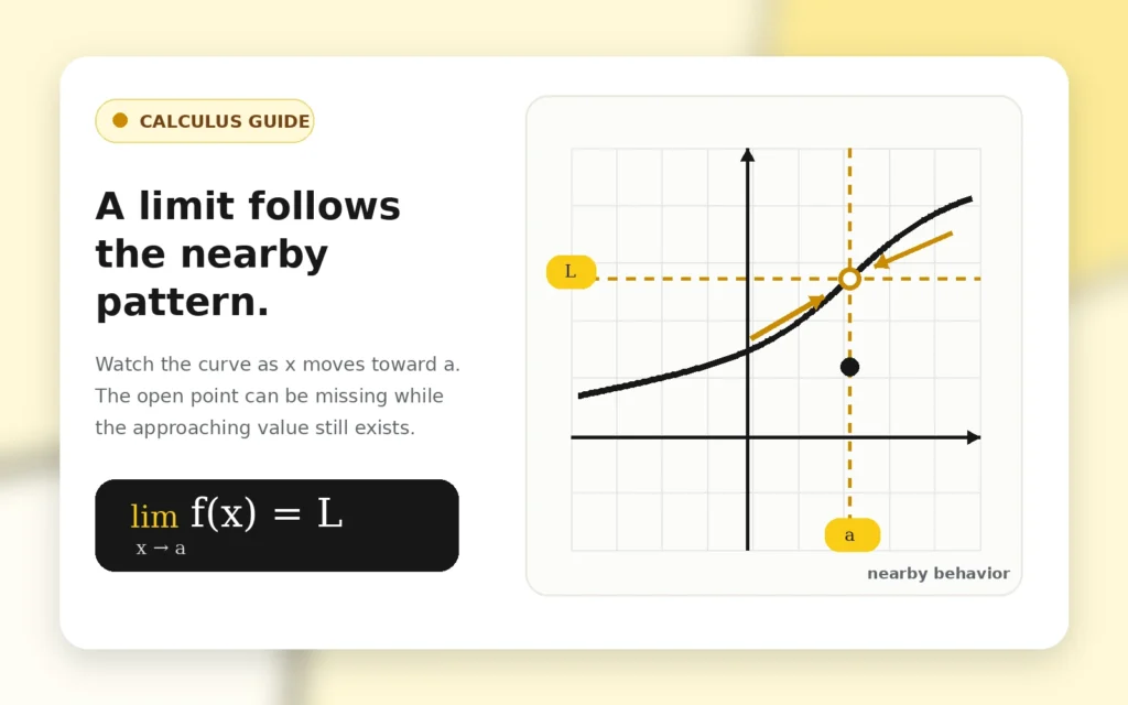 Limit Calculator graph and approaching values illustration