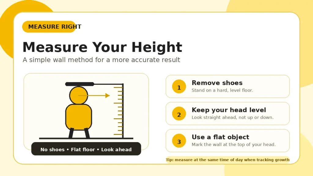 How to measure height accurately against a wall