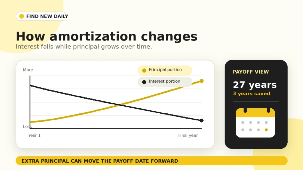 Mortgage Calculator amortization and payoff illustration