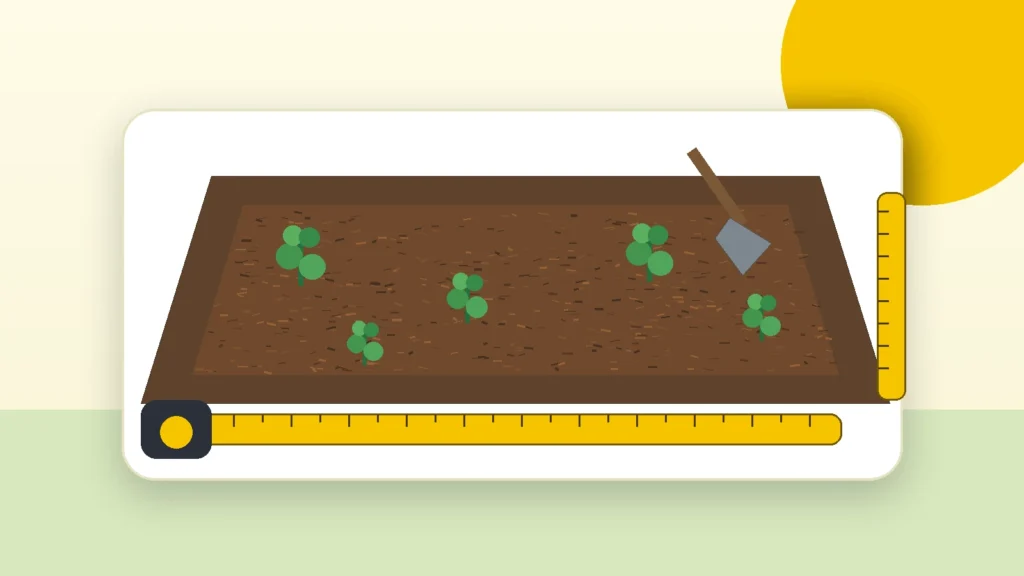 Measuring a garden bed before calculating mulch