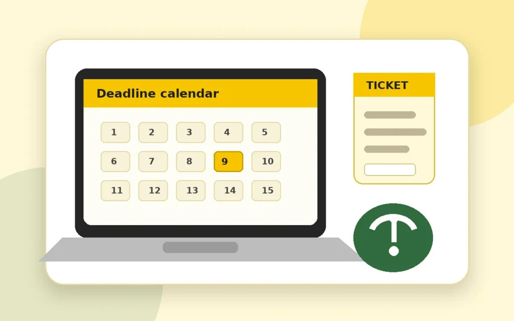 Calendar reminder for a parking ticket payment or appeal deadline