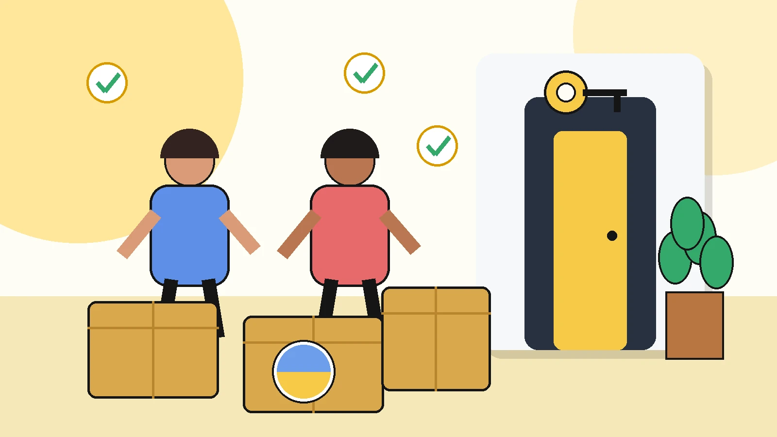 Roommates moving into an apartment and sharing housing costs