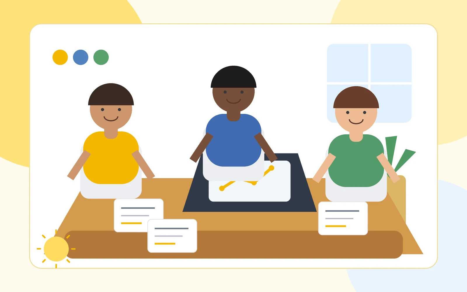Roommates reviewing shared household bills at a table