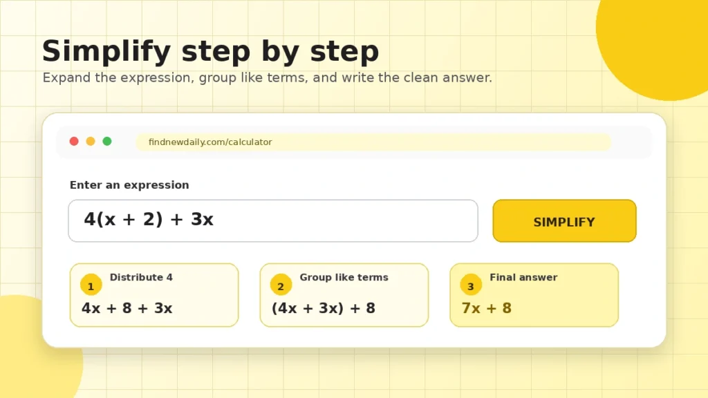 How to use the Simplify Calculator step by step
