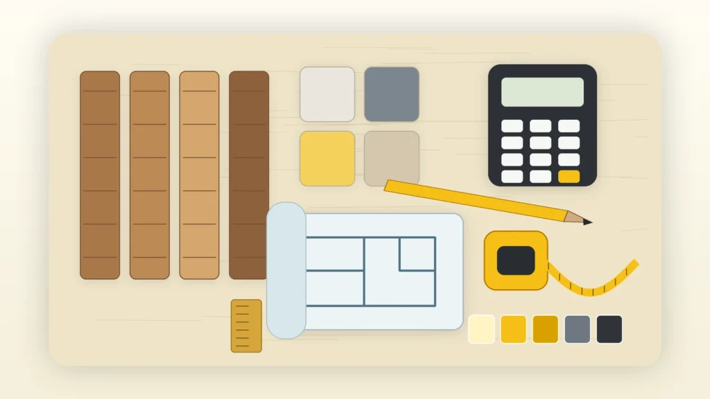 Planning flooring materials with the Square Footage Calculator – Calculate Square Feet for Rooms, Flooring & More