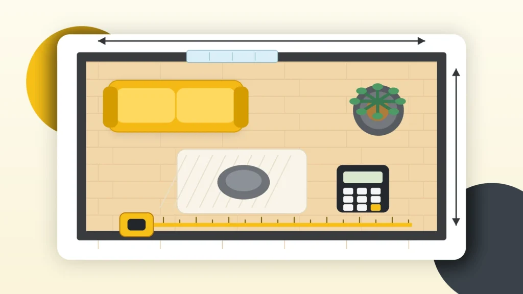 Measuring a room for the Square Footage Calculator – Calculate Square Feet for Rooms, Flooring & More